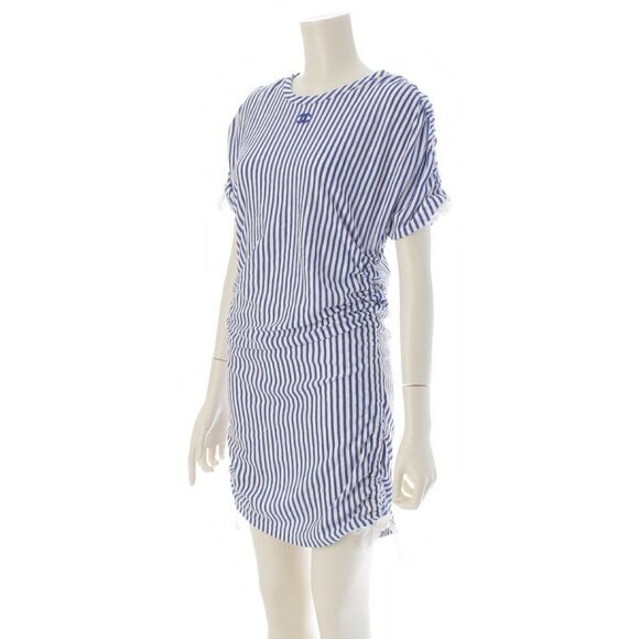 Authentic CHANEL Runway Resort La Pausa Striped Dress Blue White 2019 Cruise 36 - Picture 3 of 13